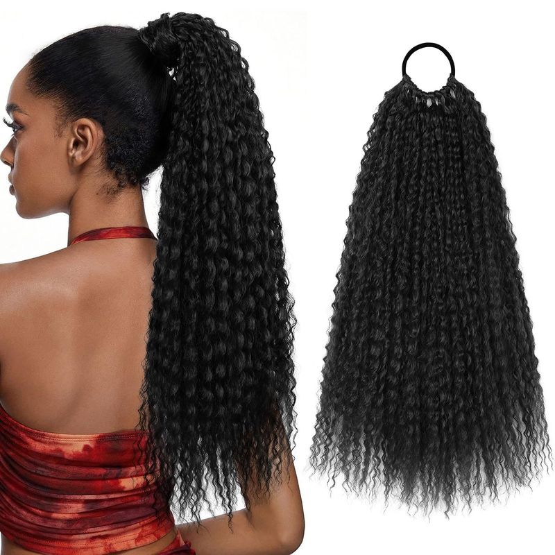 Coda di cavallo leggera e soffice, riccia, con fascia per capelli, extension per capelli finti, naturali e morbidi_voghion.com