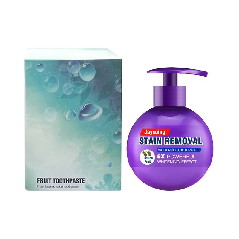 Dentifrice à pression au bicarbonate de soude, myrtille et fruit de la passion de Jaysuing, nettoyage buccal, élimination des taches_voghion.com