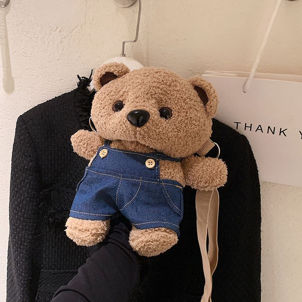 Söt plysch liten för kvinnor 2024 Ny tecknad björndocka Mjuk tjej Mångsidig Instagram Crossbody-väska med en axel_voghion.com