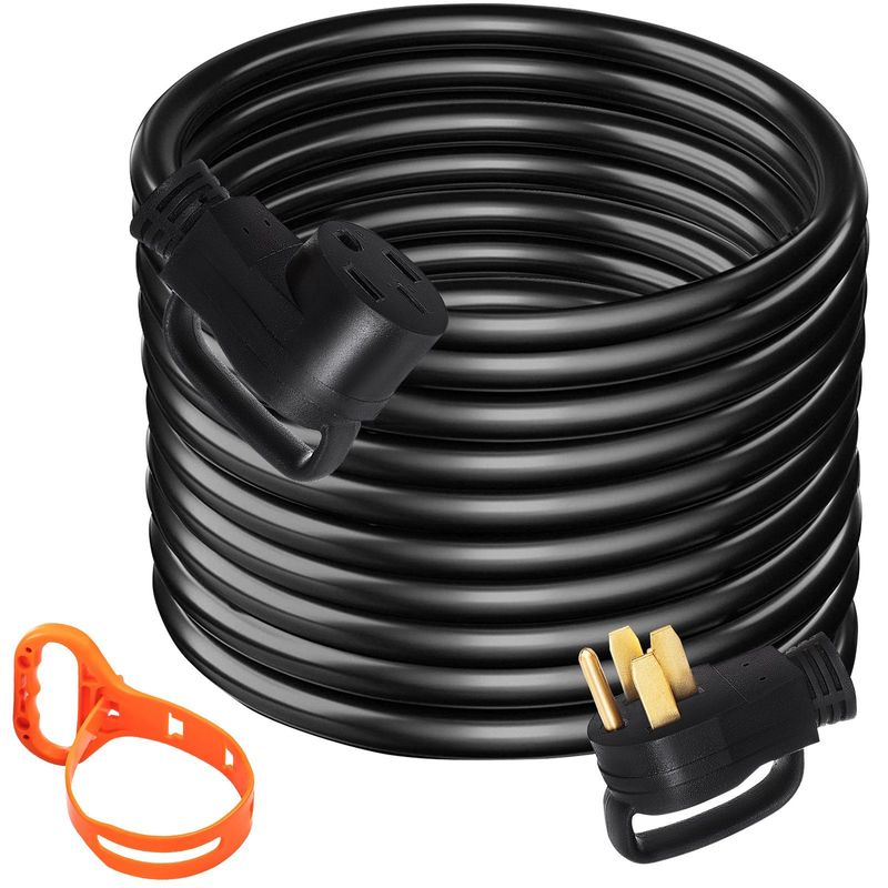 VEVOR 50Ft 50 Amp RV Extension Cord Durable Premium Power Cord RV 26.5mm Wire Diameter Extension Cord Copper Wire RV Cord Power Supply Cable For Trailer Motorhome Camper With Handles_voghion.com