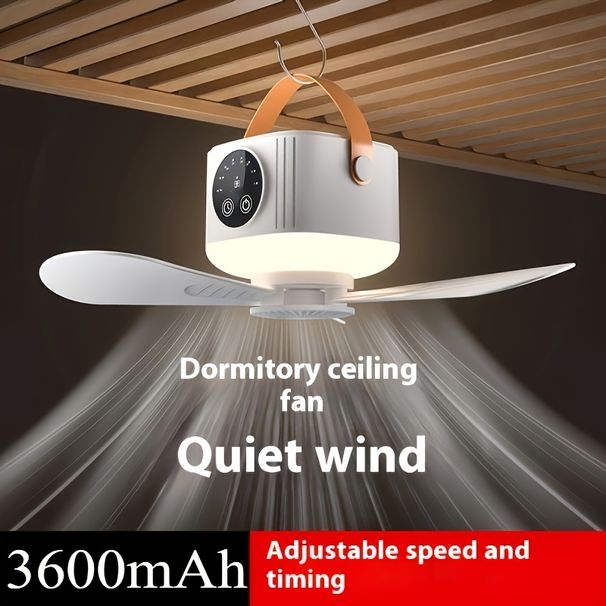 Mini ventilatore portatile AC - 3600 mAh ricaricabile tramite USB con timer e controllo touch, da appendere/utilizzare su scrivania per il raffreddamento interno ed esterno_voghion.com