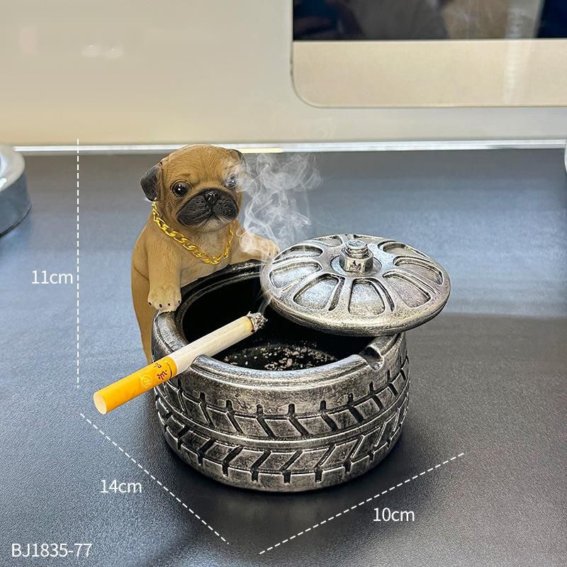 Creative Personality Trend Home Living Room Anti-Flying Ash Cute Dog Office Anti-Smoke Odor Ashtray_voghion.com