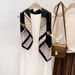 Spring and summer new Korean style 90 square with stylish chain decoration, thin travel sunscreen scarf_voghion.com