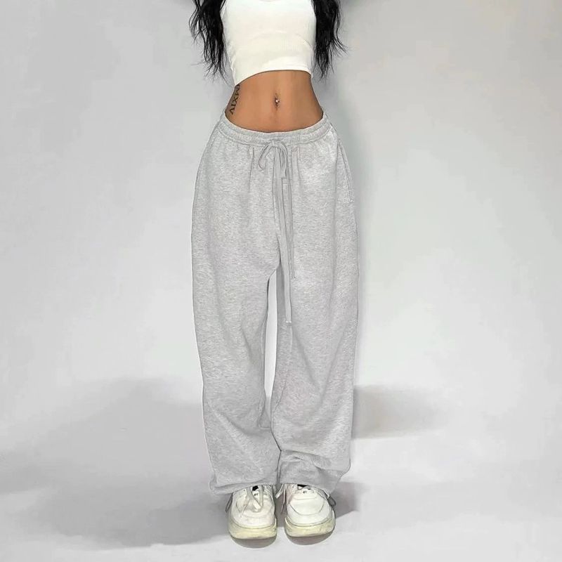 High Waist Drawstring Loose European And American Hot Girl Style Jazz Dance Hiphop Sports Pants For Women_voghion.com
