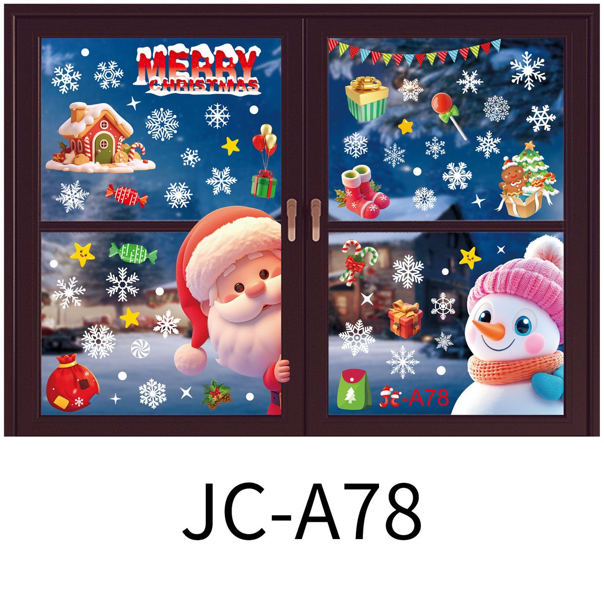 Vibrant Christmas Window Clings - Reusable Snowflake Decals For Holiday Home Decor, Frosted Glass Stickers, Seasonal Atmosphere Enhancer_voghion.com