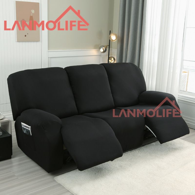 Three Person Sofa Cover All Inclusive Universal Split Multifunctional Recliner Cover Simple Solid Color Sofa Cover_voghion.com