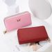 Wallet Card Cases Ladies Wallet New Bow Double Pull Wallet Fashion Mobile Phone Bag Simple Girlish Style_voghion.com