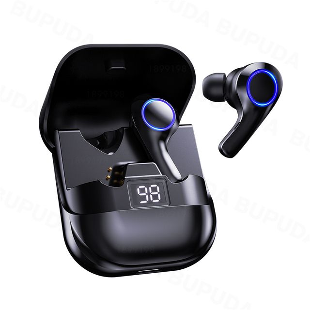 TWS Bluetooth-hörlurar med mikrofoner, trådlösa pekskärmar för telefon, sport, vattentäta musikheadset, öronsnäckor_voghion.com