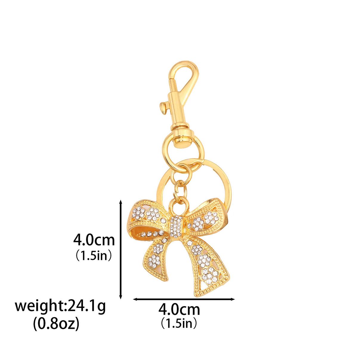 Ciondolo a fiocco in zircone color diamante, portachiavi per borsa, ciondolo a fiocco_voghion.com