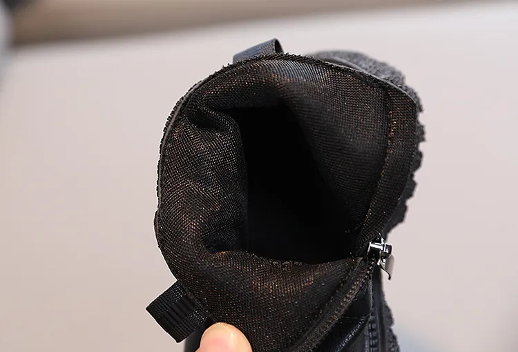 Child's shoes Boys' side zipper fashion Doc Martens girls' soft-soled fashion boots_voghion.com