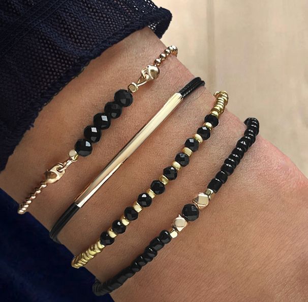Siebenteiliges Perlenset im Bohemian-Urlaubsstil, Reisperlenarmband, Schmuck im neuen Stil für Damen, Ethno-Stil, Stapelbares Liebesarmband_voghion.com