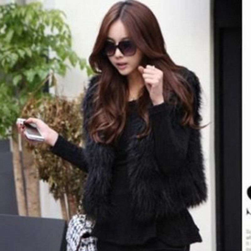 Artificial fur women's autumn and winter short vest jacket_voghion.com