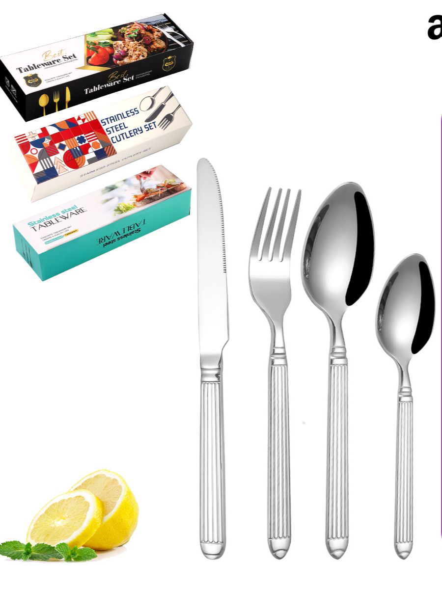 High End Western Tableware Set Stainless Steel Steak Knife Fork And Spoon 16/24 Piece Set_voghion.com
