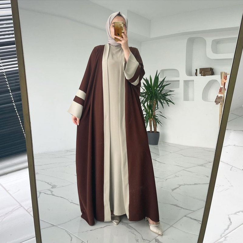 Dámský jednobarevný overal s tureckým županem a motivem Blízkého východu v Dubaji_voghion.com