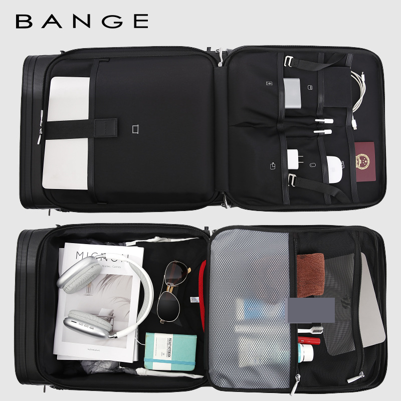 Valigia trolley da viaggio leggera, di lusso, alla moda, con ruote silenziose e di grande capacità, con serratura a password, per viaggi d'affari, con possibilità di salire a bordo fino a 20 pollici._voghion.com