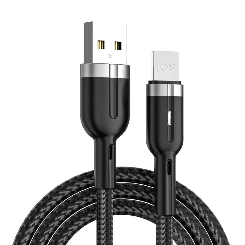 Intelligens kikapcsoló fonott szalagfény adatátvitel iPhone Huawei TypeC mobiltelefon gyors töltőkábel 3a_voghion.com