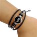 Rock Band Snap Leather Multi-layer Beaded Woven Bracelet Jewelry_voghion.com