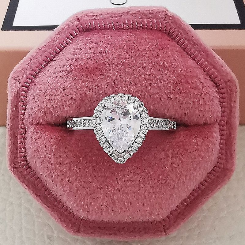 Bague vintage tendance et luxueuse en forme de poire pour femme, multicolore, R603_voghion.com