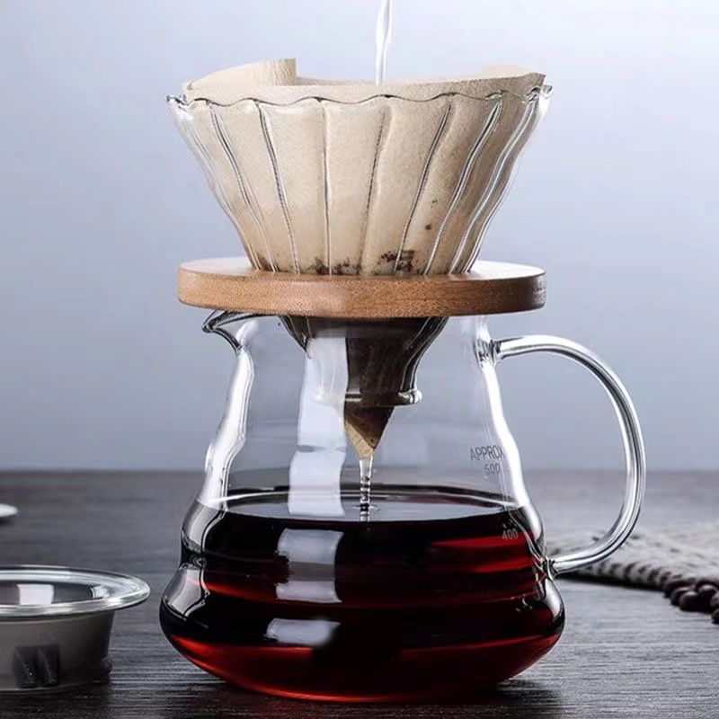 Hand Coffee Set V60 Dripper Pour Over Kettle American Cold Brew Funnel Filter Glass Sharing Pot Utensils_voghion.com