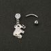 Piercing per ombelico a forma di elefante con diamanti - Gioielli da piercing alla moda_voghion.com