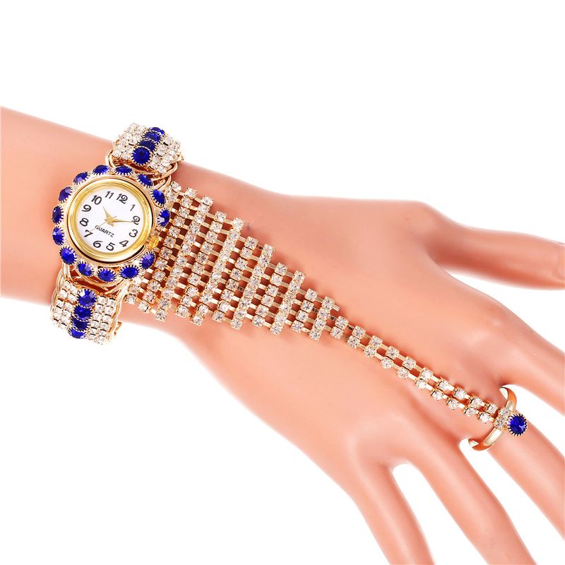 Ring Watch Factory Direct Supply Yeni Bayan Tam Elmas Pençe Zincir Yüzük Seti Saat Moda Bayan Saati_voghion.com