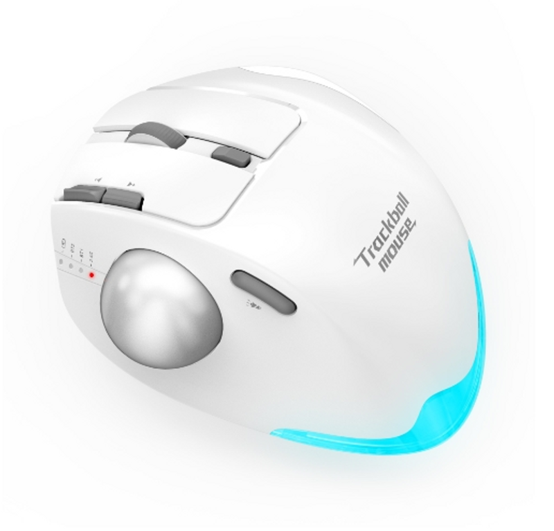 Ratón inalámbrico Bluetooth con trackball y carga con retroiluminación RGB_voghion.com