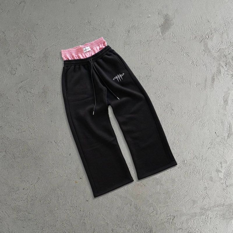 Europejskie i amerykańskie retro Y2k Street Trend Hip Hop Casual elastyczny pas zamek luźne jednolity kolor sportowe spodnie casualowe_voghion.com