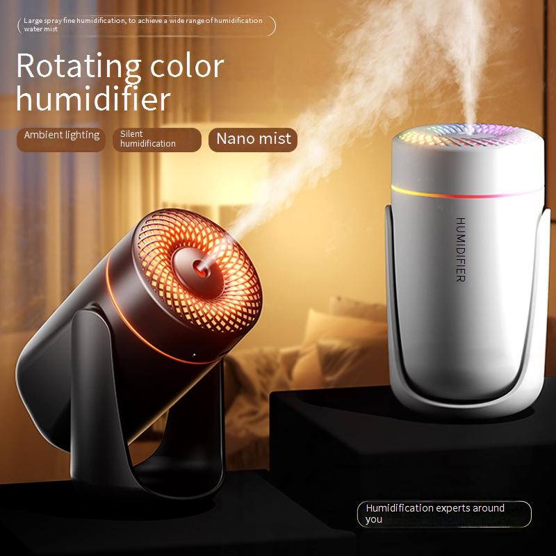 Przenośny nawilżacz powietrza USB do samochodu z kolorowym nastrojowym światłem LED i funkcją aromaterapii, cichy mini nawilżacz do domu, biura i podróży, zbiornik na wodę 0,5 l_voghion.com