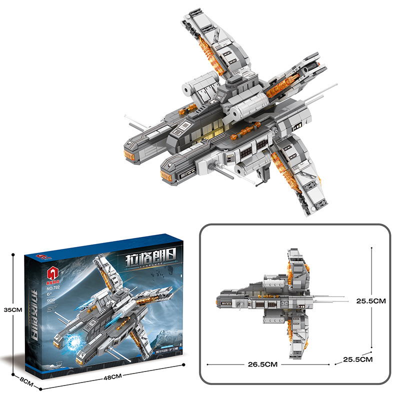 Lagrange Series 782 Jellyfish-Class Frigate Building Blocks Model With LED Lights – STEM Educational Toy For Teens (800+ Pieces)_voghion.com