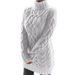"Women's High-Neck Chunky Knit Sweater Dress – Long Sleeve Retro Pullover (S-XXXL, Black/White/Grey/Violet/Khaki)"_voghion.com