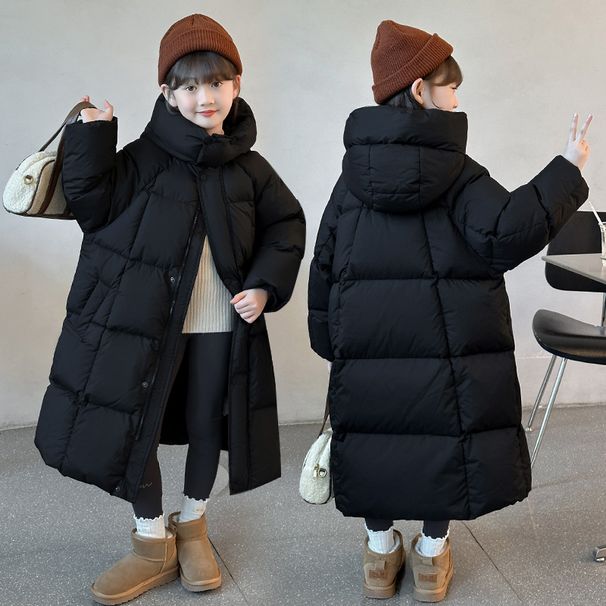 2024 New Children's Down Cotton Jacket, Extended Knee Length Cotton Jacket, Korean Style_voghion.com