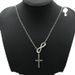Collana corta con croce semplice e numero fortunato 8 in vendita calda_voghion.com