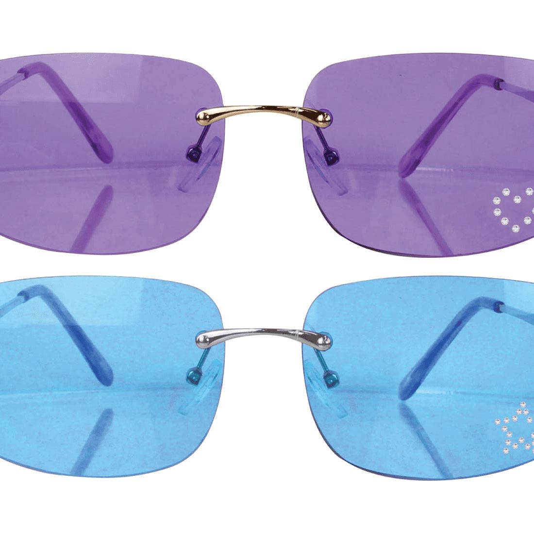 Justice Girls' Frameless Sunglasses Set, Lilac and Blue, 2-Pack_voghion.com