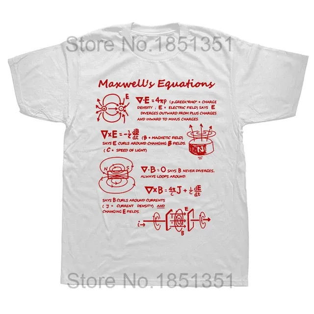 Divertente equazione di Maxwell sulla fisica elettromagnetica Formula T-shirt grafiche in cotone Regali di compleanno Stile estivo T-shirt da uomo_voghion.com