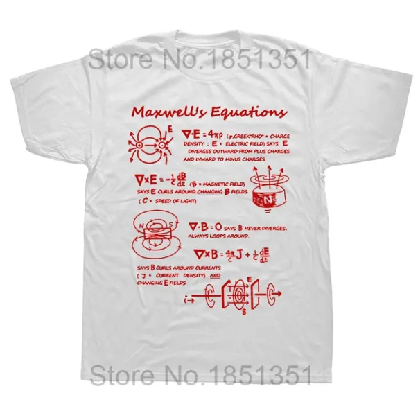 Divertente equazione di Maxwell sulla fisica elettromagnetica Formula T-shirt grafiche in cotone Regali di compleanno Stile estivo T-shirt da uomo_voghion.com