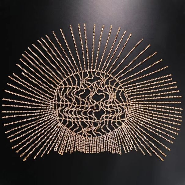 Modny trend, frędzle, łańcuszek do włosów, występ na scenie, pełne diamentowe akcesoria do włosów, kapelusz_voghion.com