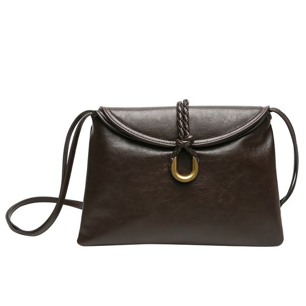 Borsa a tracolla da donna in pelle conciata al vegetale, borsa da pendolare da donna in morbida pelle di grande capacità, borsa a tracolla semplice ed elegante._voghion.com