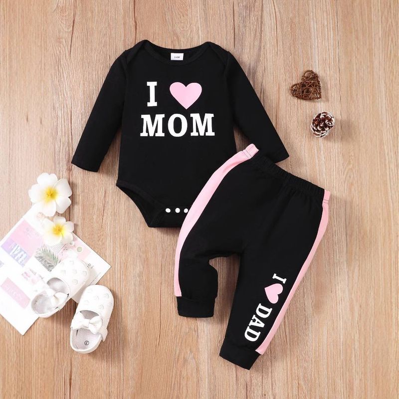 Kids’ ClothingOf New Baby Suits Spring And Autumn Cotton Pull On Printed Long Sleeved Trousers Suits_voghion.com