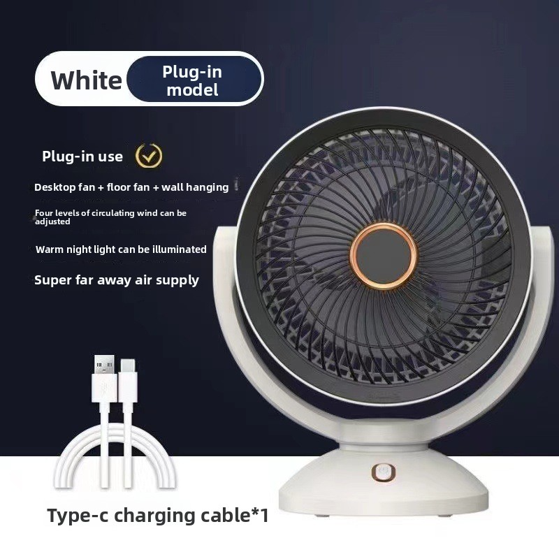 Ventilador circulador de ar inteligente de parede - Controle de voz, sem necessidade de instalação de broca, oscilação de 90°, 3 velocidades, controle remoto, operação silenciosa para quarto/escritório_voghion.com