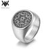 Anello da uomo in acciaio al titanio con stella a sei punte e dodici costellazioni, gioiello da mano per uomo_voghion.com
