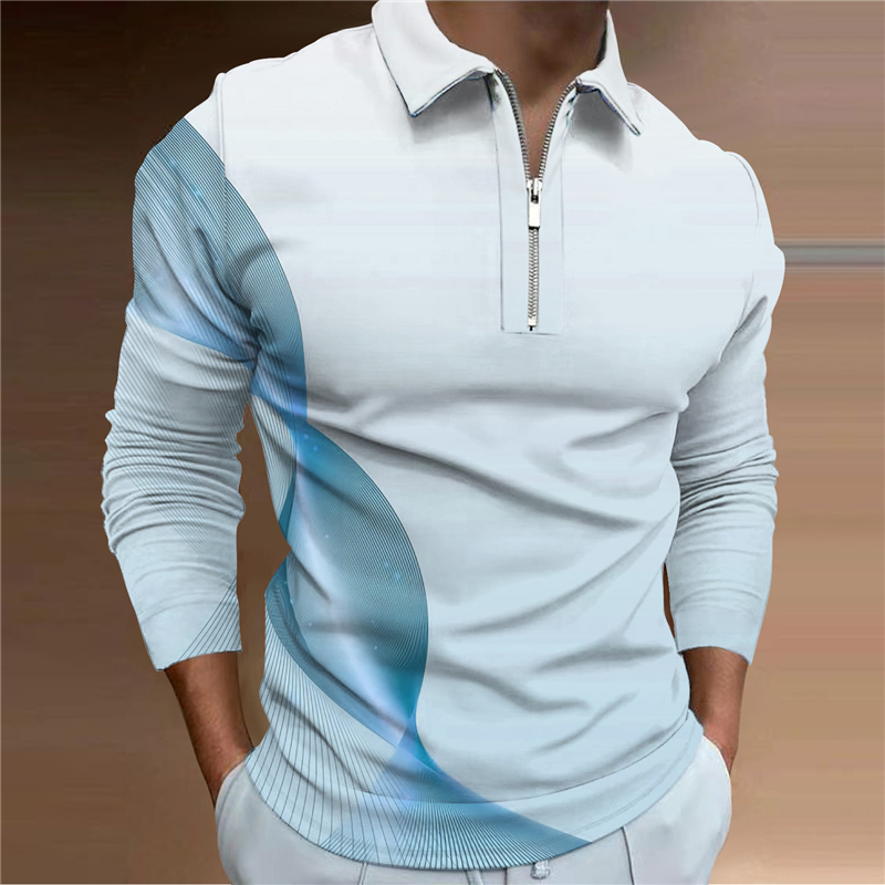 Camicie da uomo di vendita calde primaverili ed estive stampate in 3D polo sciolto a maniche lunghe moda casual top di alta qualità_voghion.com