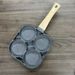 New Aluminum Four-Hole Multi-Hole Burger Large Handle Non-Slip Flat Pan Non-Stick Egg Frying Magic Tool_voghion.com