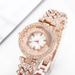 2025 New Bracelet Full Diamond Digital Dial Rolling Bead Rhinestone Women's Starry Sky Quartz Watch_voghion.com