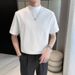 Men's Clothing Summer Ice Silk Short Sleeved Men's Half High Collar Solid Color Versatile Bottoming Shirt Business Slim_voghion.com