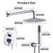 Shower System Shower Faucet Combo Set Wall Mounted With 10" Rainfall Shower Head And Handheld Shower Faucet, Chrome Finish Shower Faucet Rough-In_voghion.com