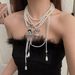Retro Angel Queen Multi Layered Tassel Pearl Necklace Female Sweet Cool Choker Long Sweater Chain Autumn And Winter_voghion.com