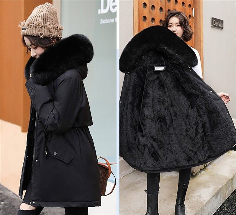 2023 New Winter Jacket Women Parka Fashion Coat Wool Liner Hooded Parkas Slim With Fur Collar Warm Snow Wear Padded_voghion.com