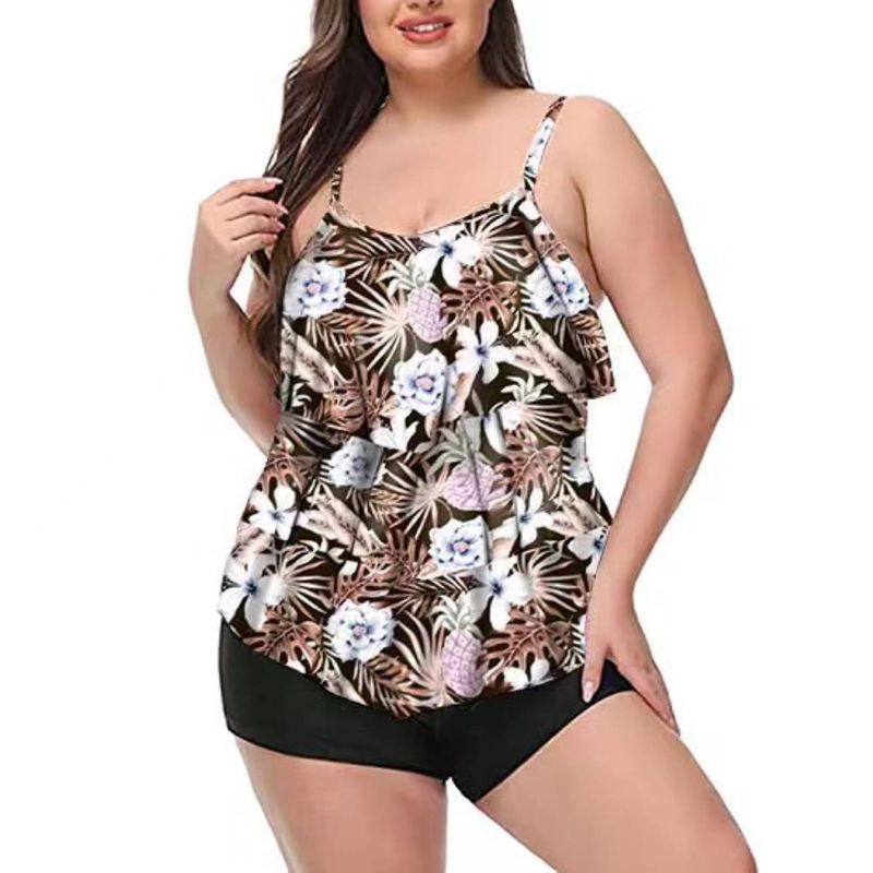 Europa und die Vereinigten Staaten Konservativ split fett schwester lotus blatt rand konservativen liebsten tankini casual badeanzug_voghion.com