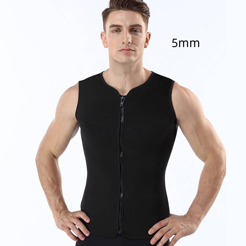 Men's Neoprene 5mm Diving Vest, Sleeveless Zippered Two-piece Warm Vest, Diving Suit, Swimming Snorkeling Vest_voghion.com