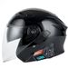 Motorcycle Half Helmet With Dual Visor & Built-in K25 Bluetooth – 3C Certified ABS Shell For Men & Women (Matte Black/Gloss Black/Gray/Silver/Blue)_voghion.com